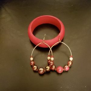 Earrings and bracelet combo